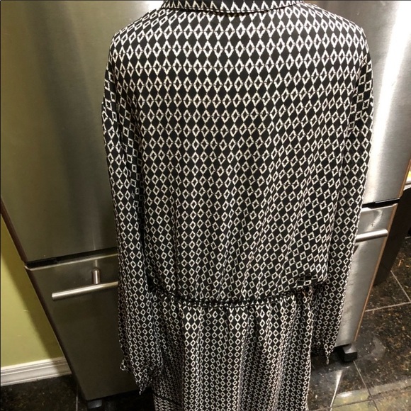 Max Studio fitted waist long sleeve shirt dress L - Picture 5 of 6